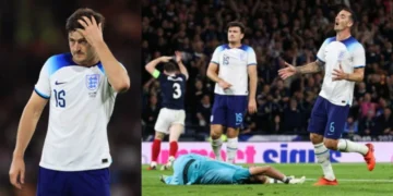 Maguire "làm trò" trong chiến thắng của đội tuyển Anh trước Scotland