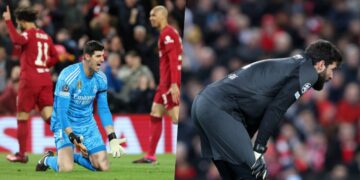 Alisson và Courtois thay nhau làm trò hề ở trận Liverpool vs Real Madrid khiến CĐV ngán ngẩm