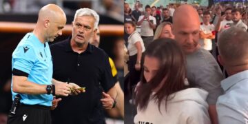 CLIP SỐC! Trọng tài Anthony Taylor bị CĐV Roma hành hung sau trận chung kết Cúp C2