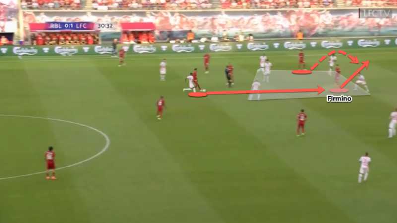 3 điểm nhấn trước trận Siêu cúp Anh giữa Liverpool vs Man City | Hình 9 Roberto Firmino có xu hướng quay lưng nhận bóng từ hàng tiền vệ